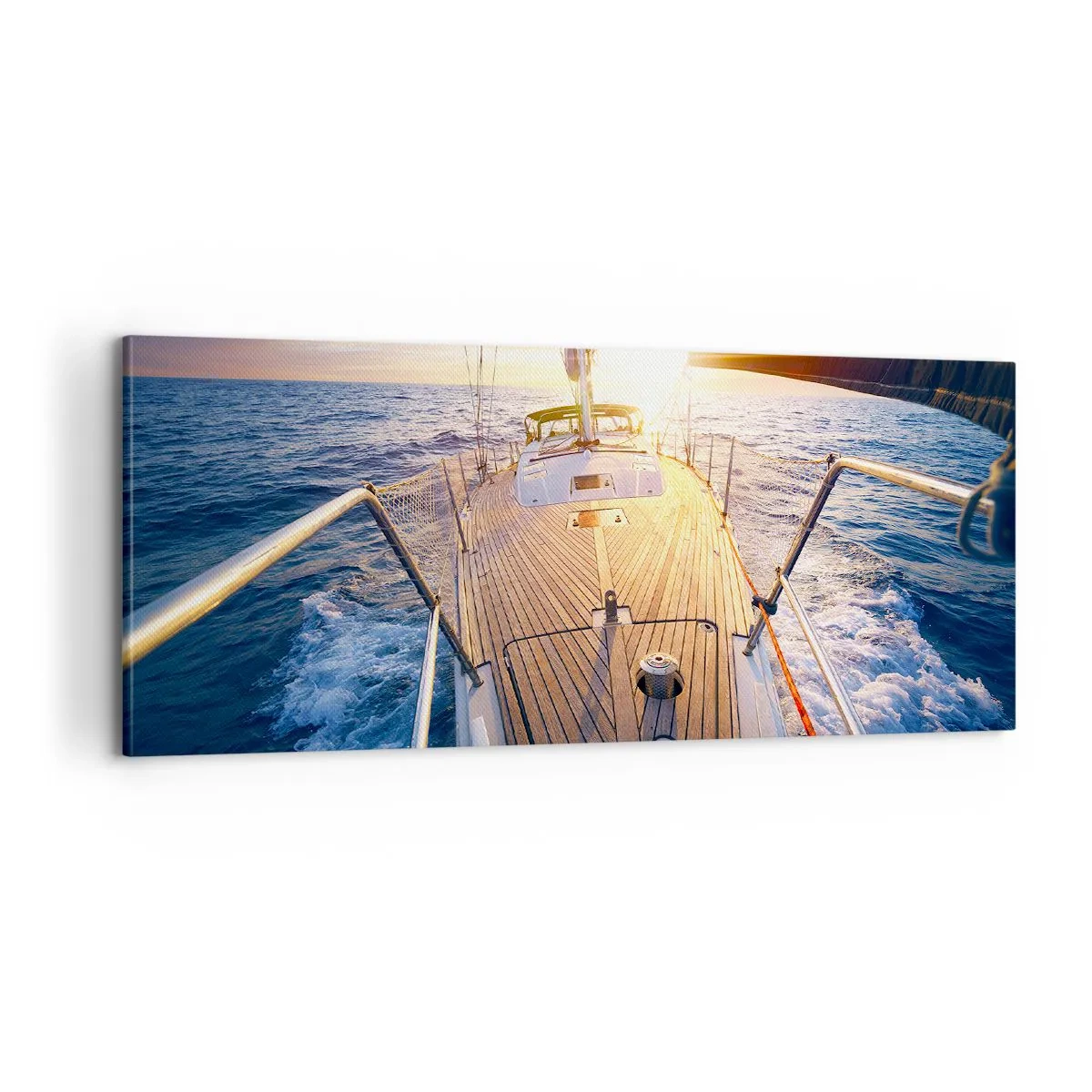 Schilderen op canvas - Lopend op de golven - 100x40 cm