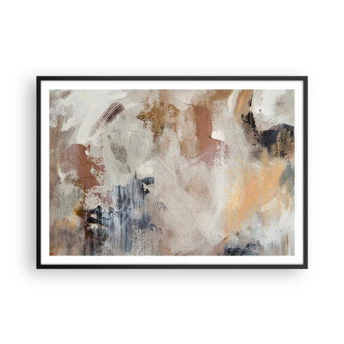 Poster in een zwarte lijst - Mistige abstractie - 100x70 cm