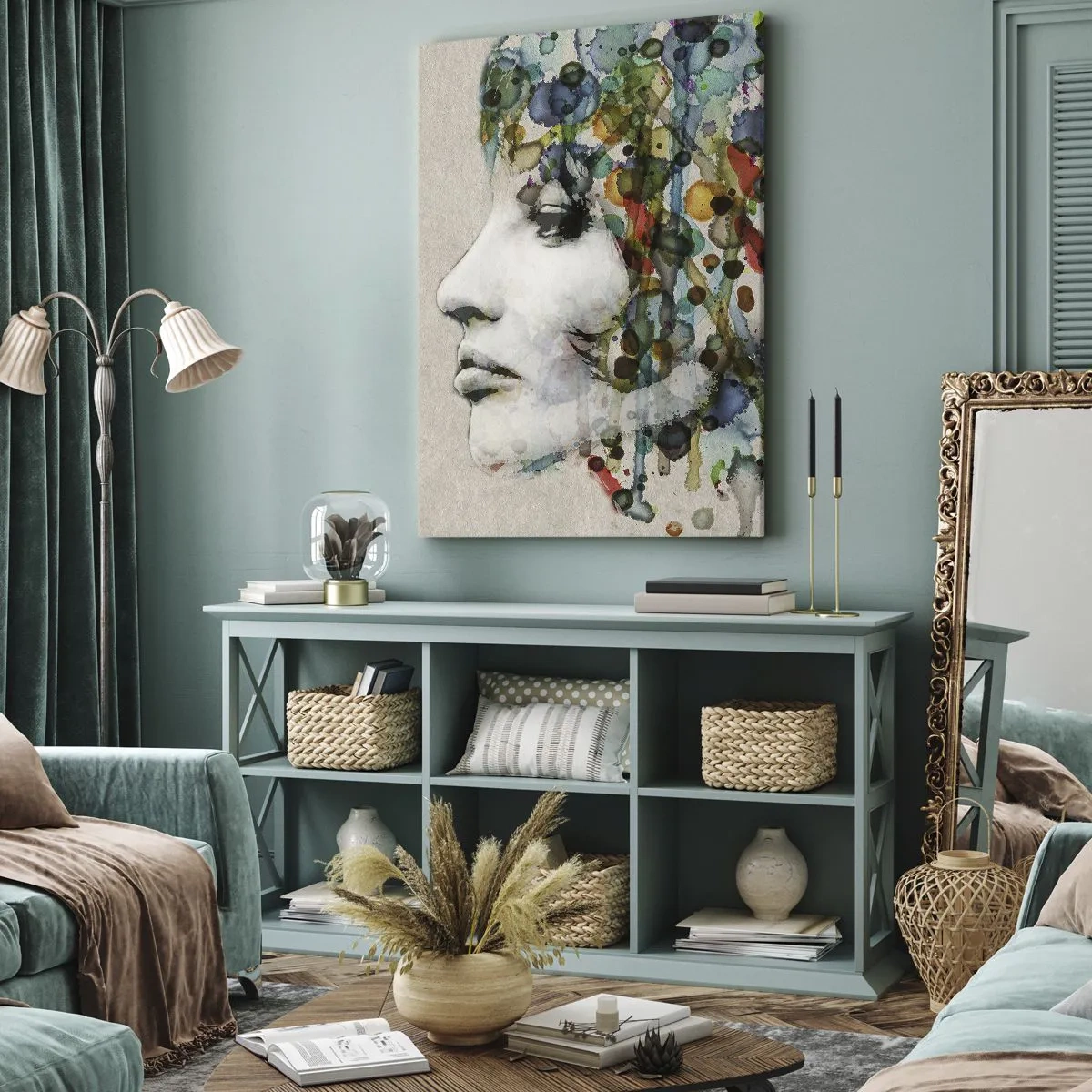 Schilderen op canvas - Ze kwam uit het grijs - 70x100 cm