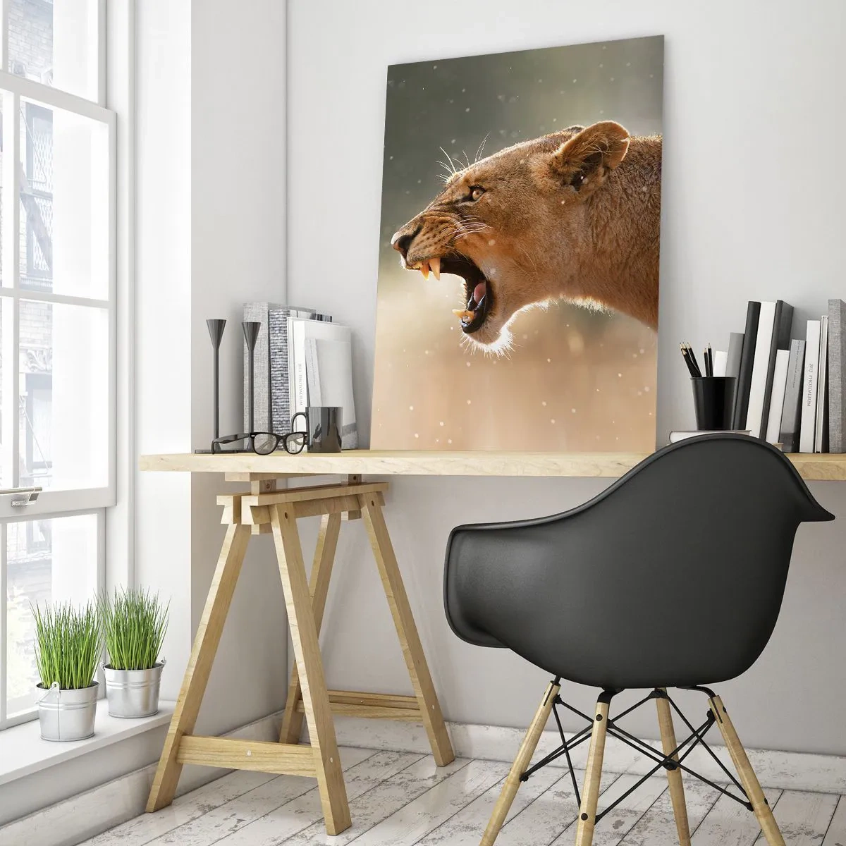 Schilderen op glas - Probeer niet te luisteren - 50x70 cm