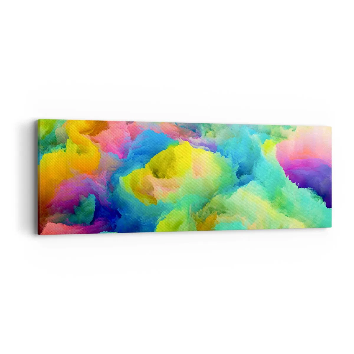 Schilderen op canvas - Regenboog dons - 90x30 cm