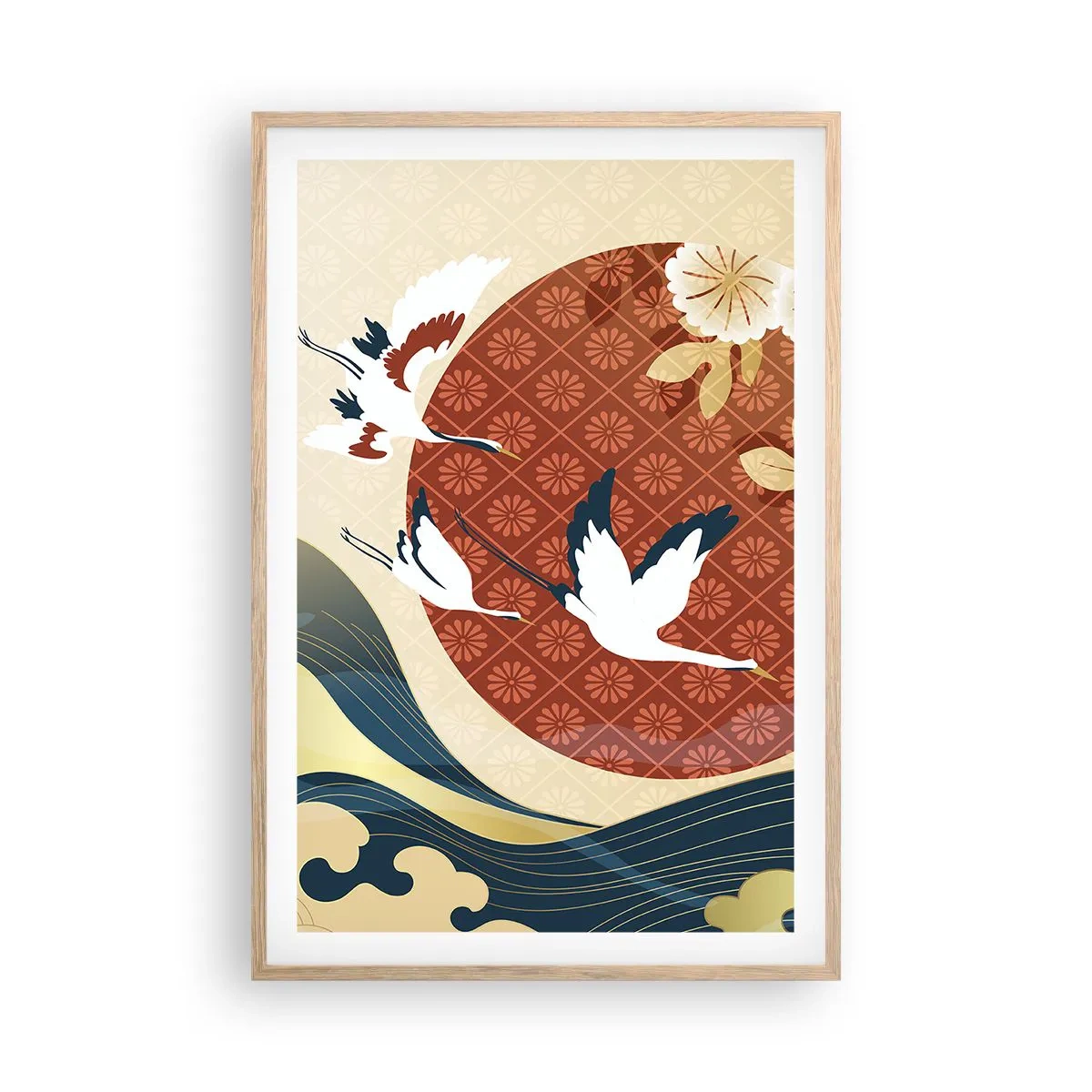 Een poster in een licht eiken lijst - Japans sprookje - 61x91 cm