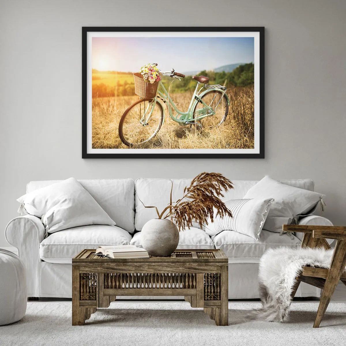 Poster in een zwarte lijst - Ik blijf hier nog even - 70x50 cm