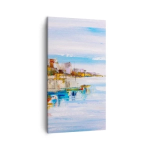Schilderen op canvas - Een veelkleurig stedelijk toevluchtsoord - 45x80 cm