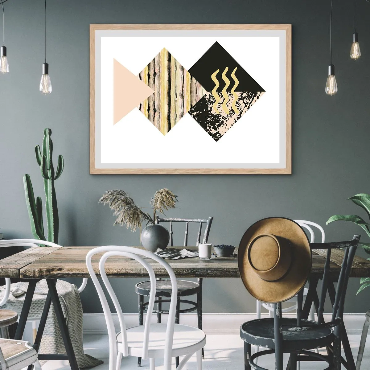 Een poster in een licht eiken lijst - Er is niet zo eenvoudig - 40x30 cm