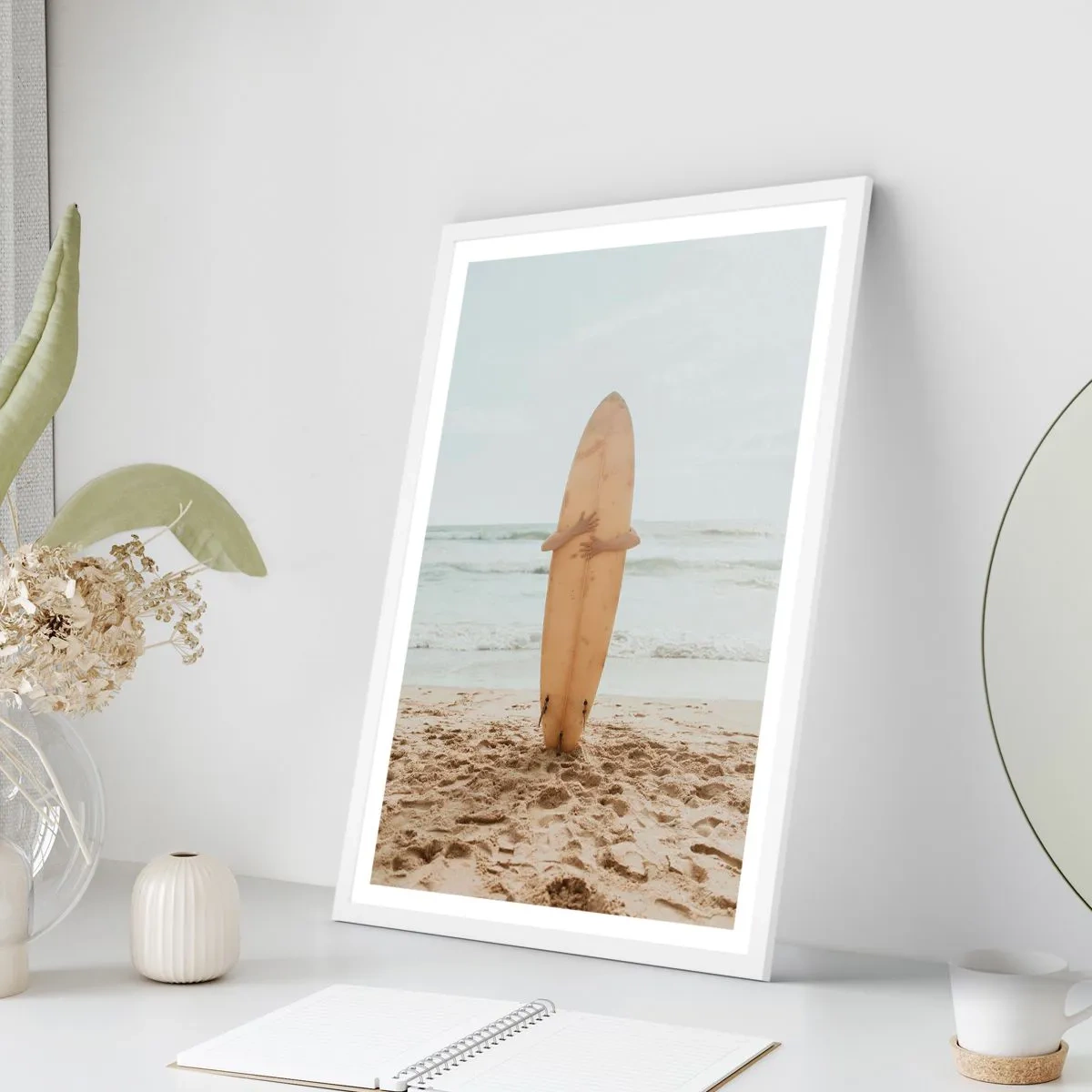 Poster in een witte lijst - Uit liefde voor golven - 70x100 cm