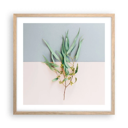 Een poster in een licht eiken lijst - Subtiliteit in pastelkleuren - 50x50 cm