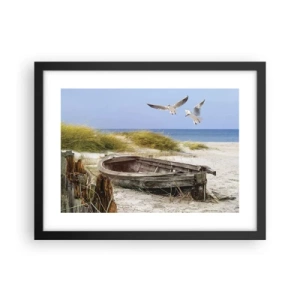 Poster in een zwarte lijst - Badend in de wind - 40x30 cm