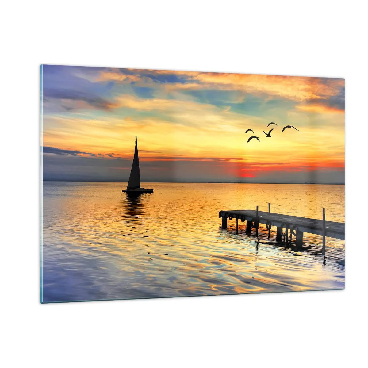 Schilderen op glas - De avonden keren terug - 120x80 cm