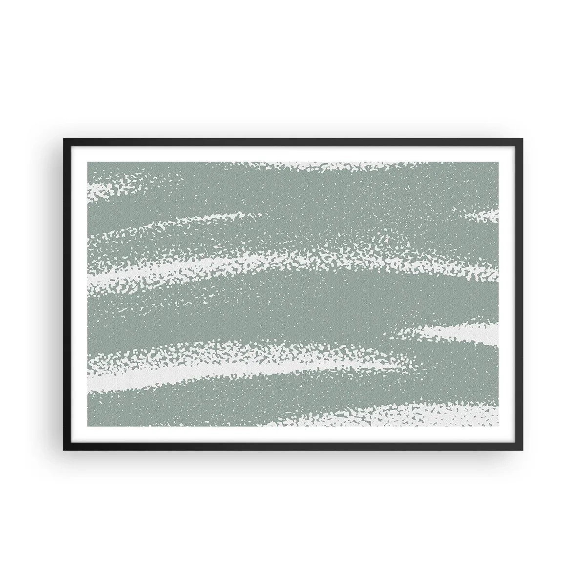 Poster in een zwarte lijst - Abstractie in een winterklimaat - 91x61 cm