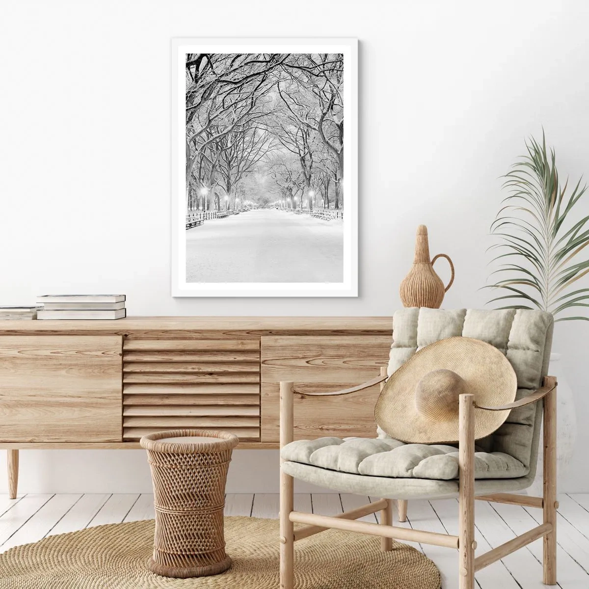 Poster in een witte lijst - Vier seizoenen - winter - 40x50 cm