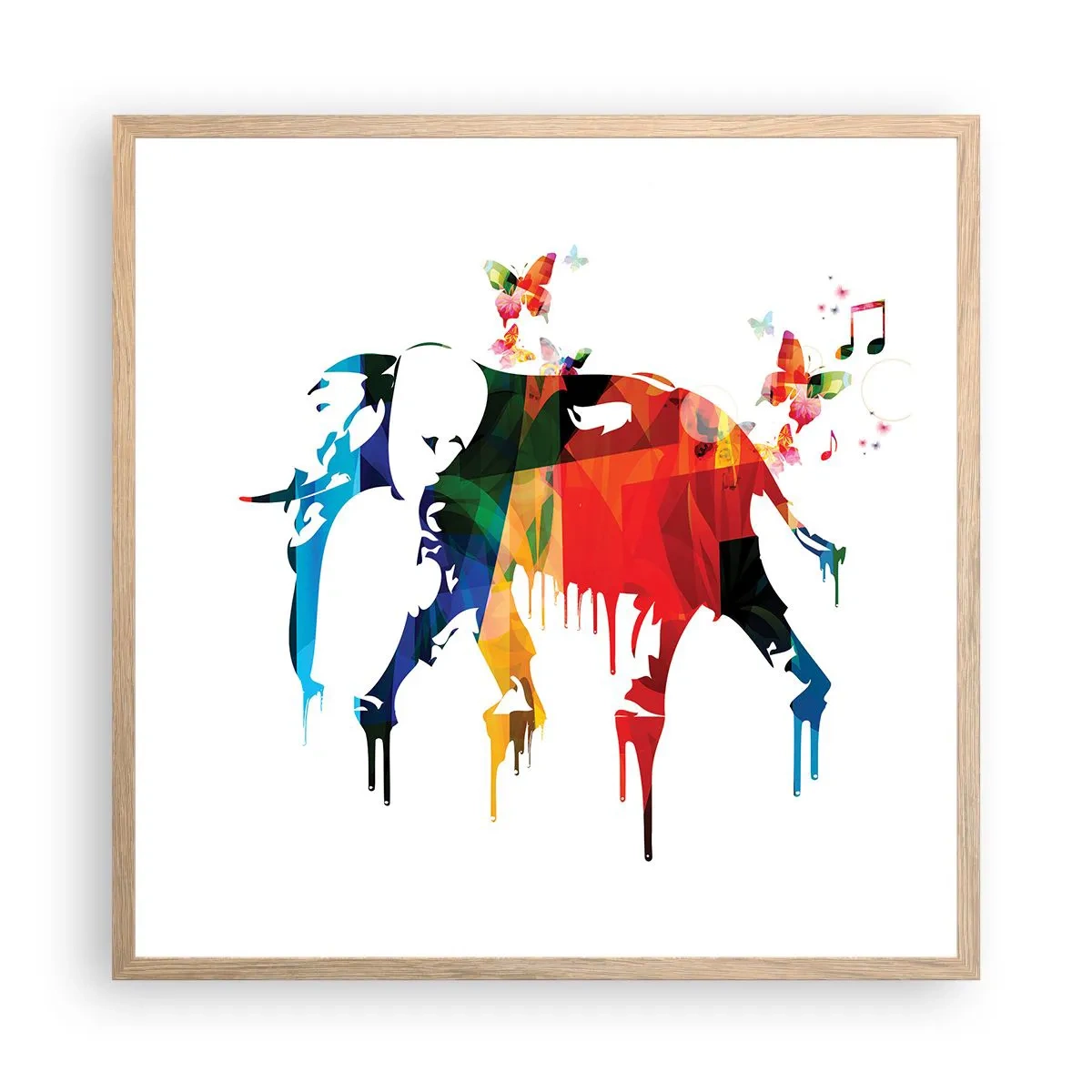 Een poster in een licht eiken lijst - Iedereen kan dansen - 60x60 cm