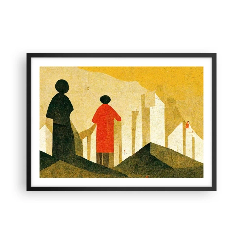 Poster in een zwarte lijst - Er is nog een lange weg te gaan - 70x50 cm