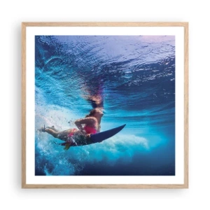 Een poster in een licht eiken lijst - De diepte van vreugde - 60x60 cm