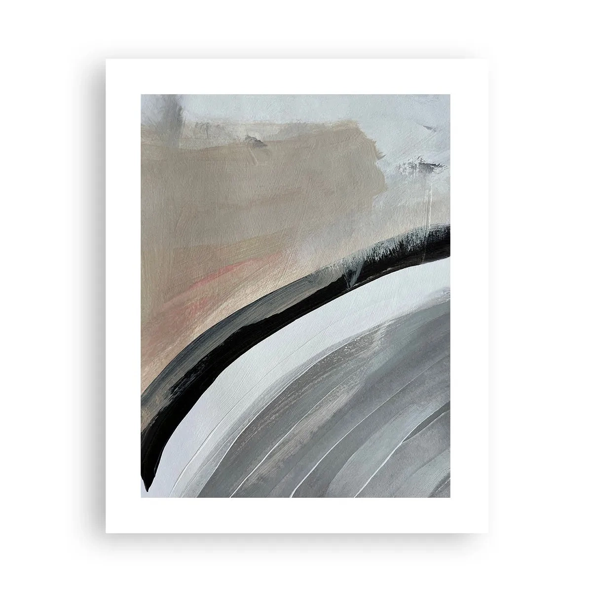 Poster - Compositie: boog van zwart en grijs - 40x50 cm