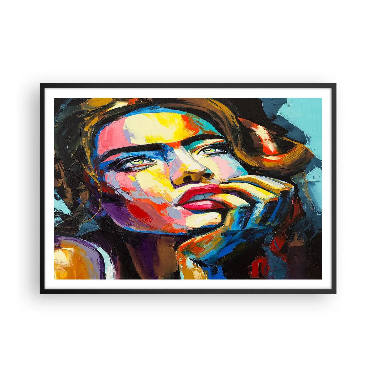 Poster in een zwarte lijst - Dromen vliegen in de lucht als vogels - 100x70 cm