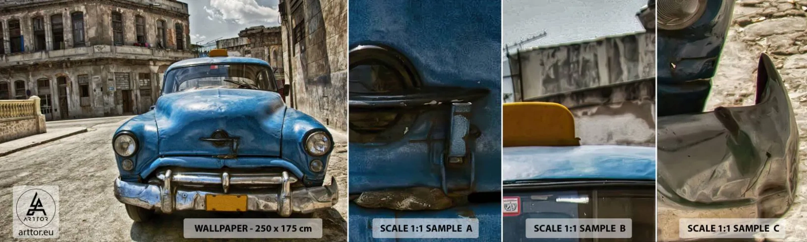 Fotobehang Staaltje Standard Eco - Het oude is mooi - Automobiel, Auto, Taxi - 100x30 cm