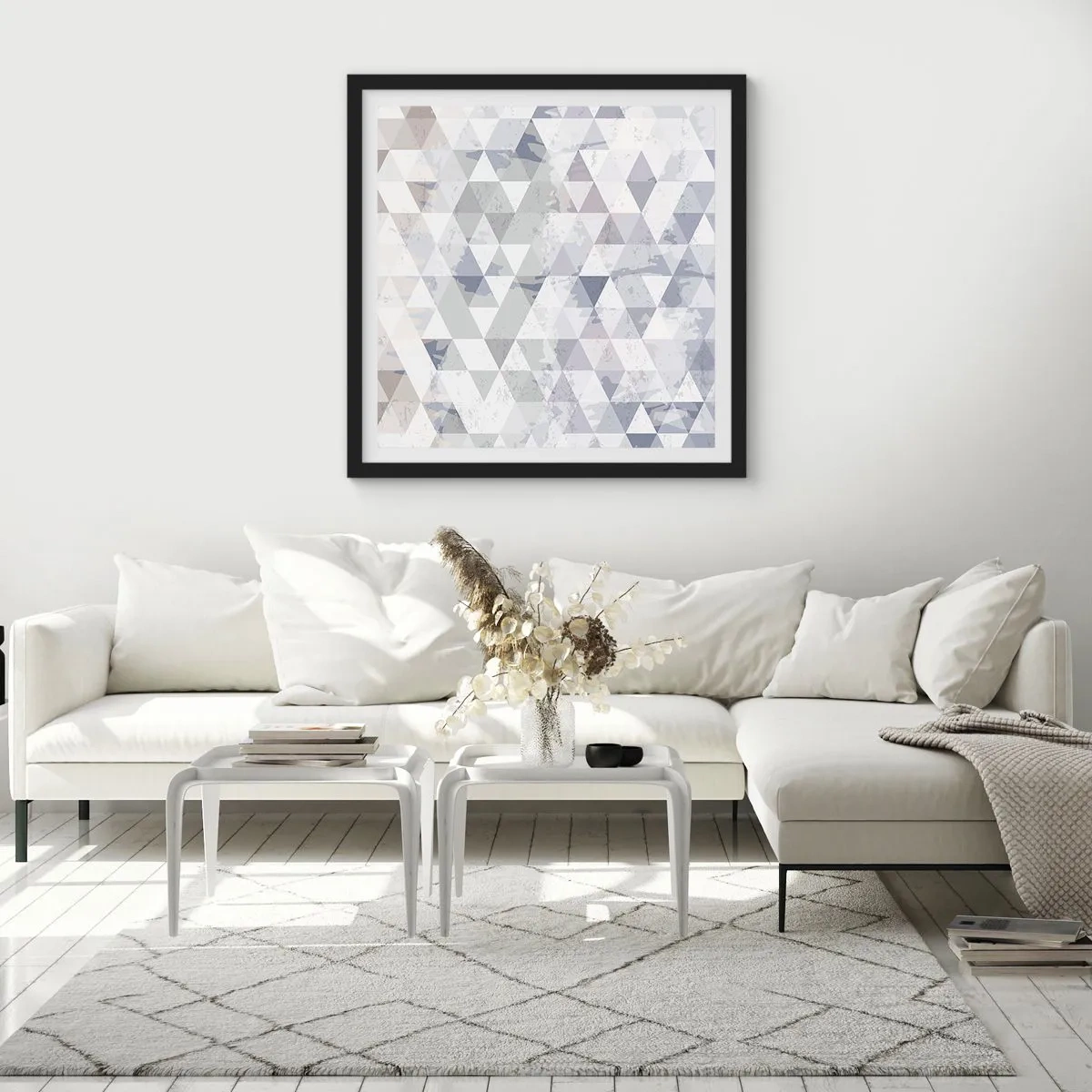 Poster in een zwarte lijst - In ritme op drie - 30x30 cm
