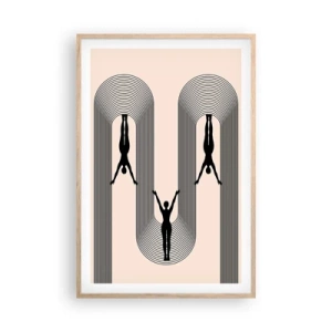Een poster in een licht eiken lijst - Op zijn kop - 61x91 cm