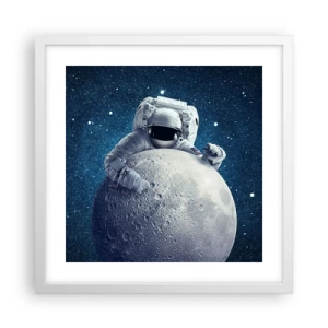 Poster in een witte lijst - Ruimte grappenmaker - 40x40 cm