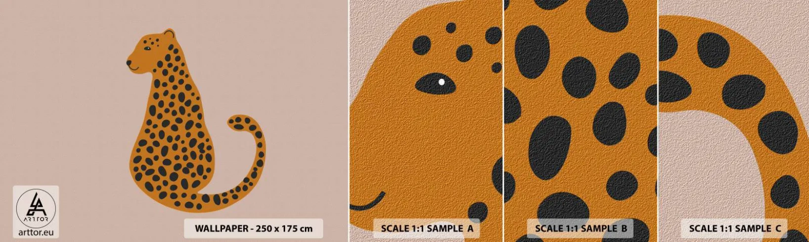 Fotobehang Staaltje Standard Eco - Luipaardprint is een modieus print - Voor kinderen, Panter, Dieren - 100x30 cm