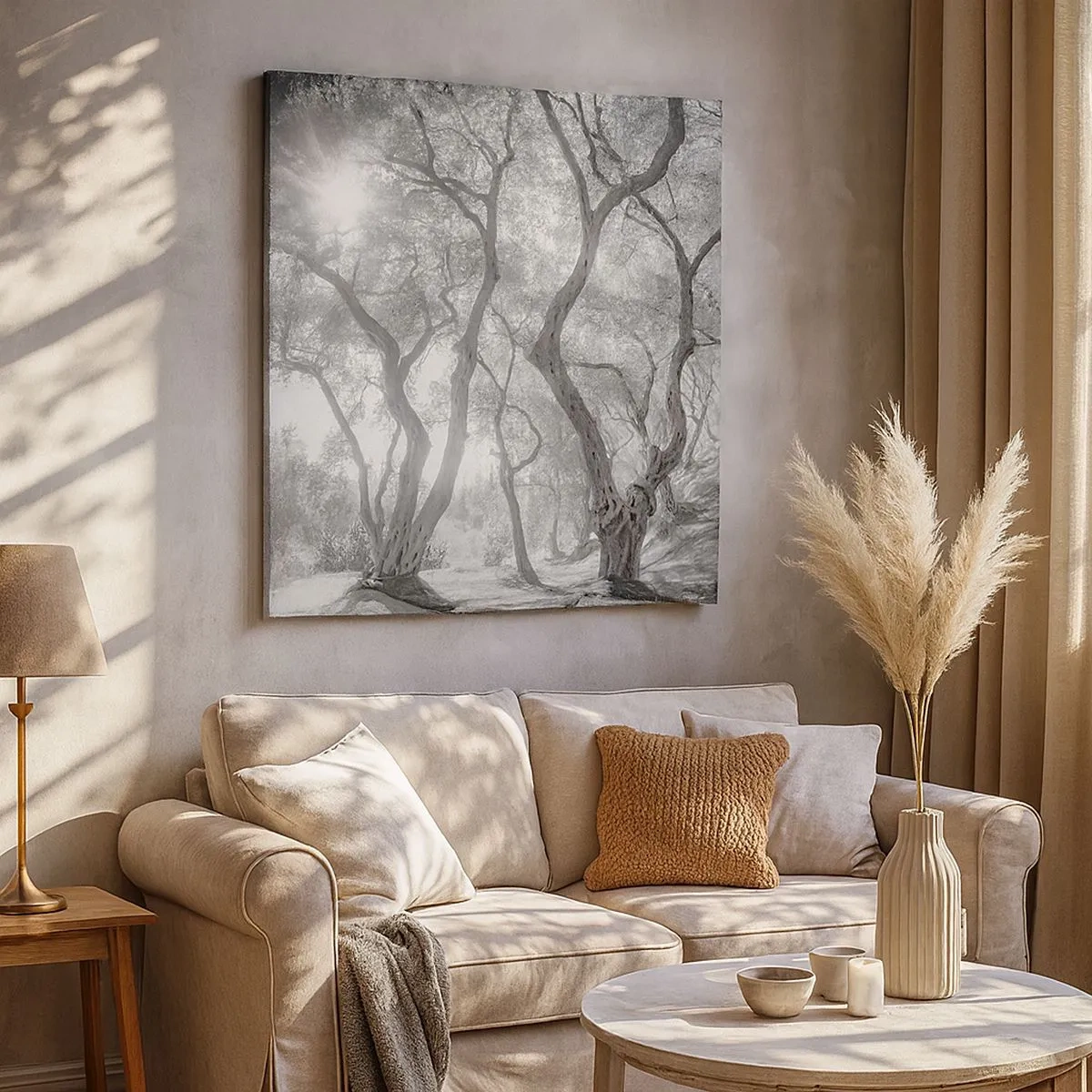 Schilderen op canvas - In de olijfboomgaard - 30x30 cm