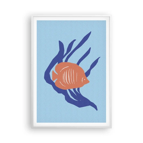 Poster in een witte lijst - Bewoonster van koraalwateren - 70x100 cm