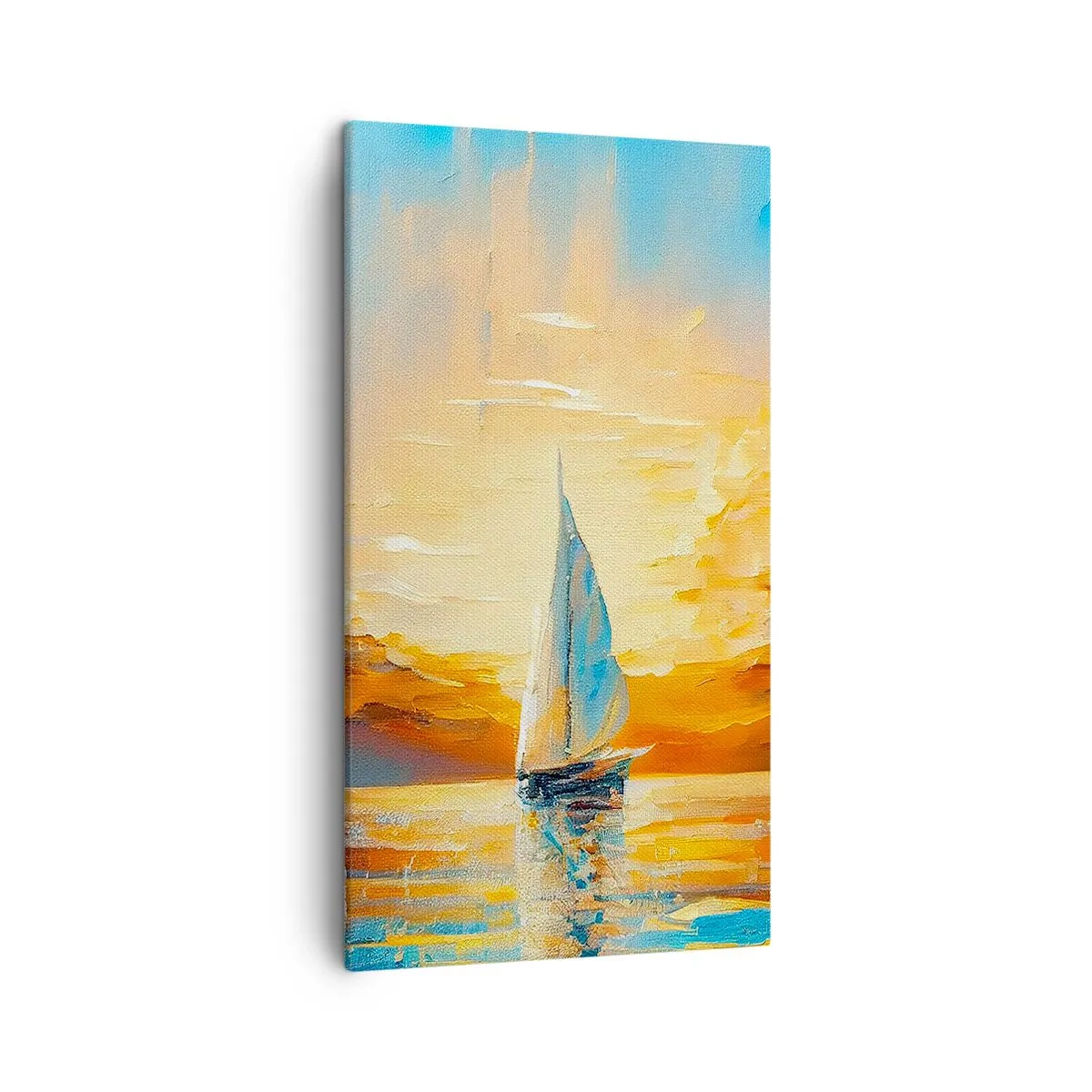 Schilderen op canvas - Zeilen in goud - 45x80 cm