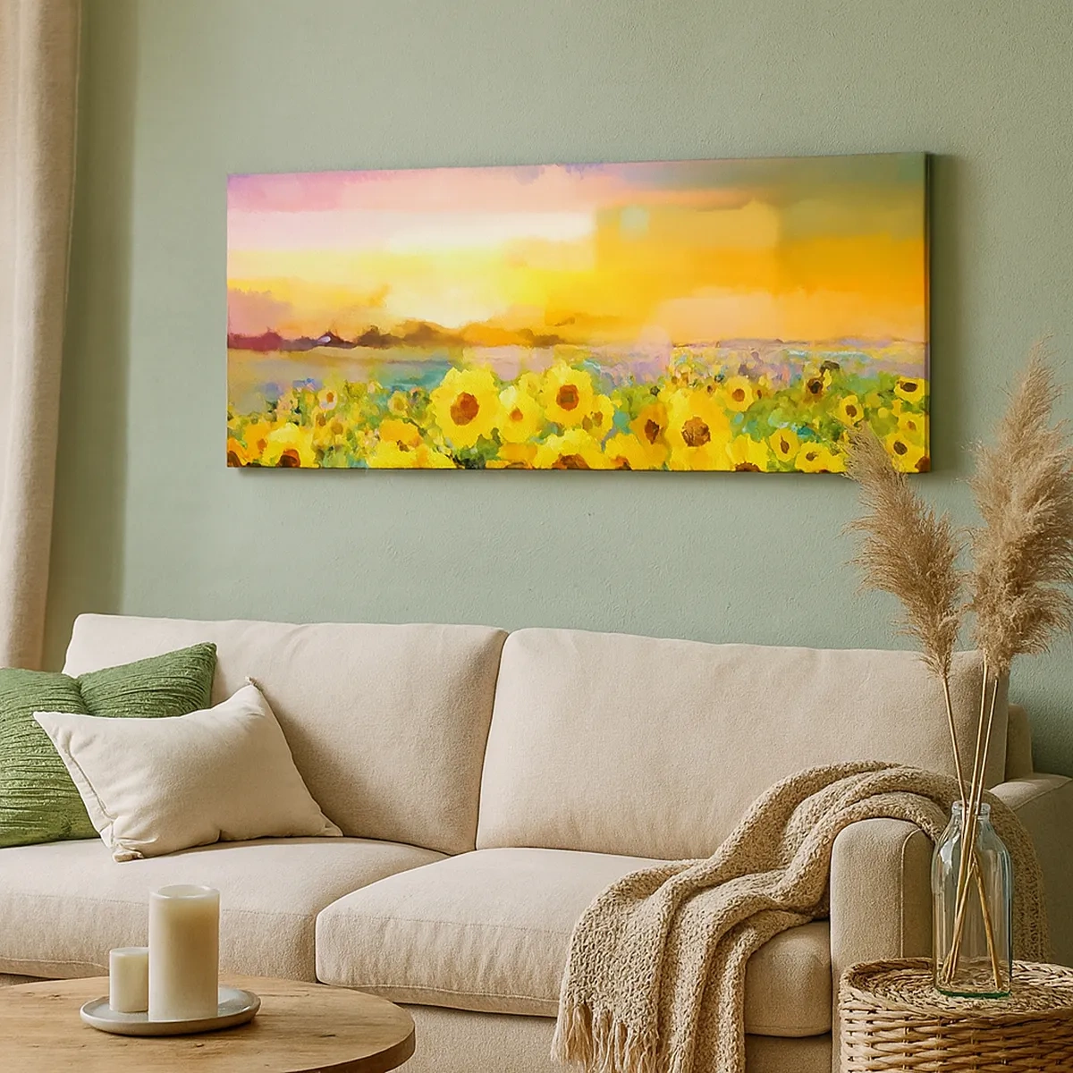 Schilderen op canvas - De zon zelf daalde naar de aarde - 30x30 cm