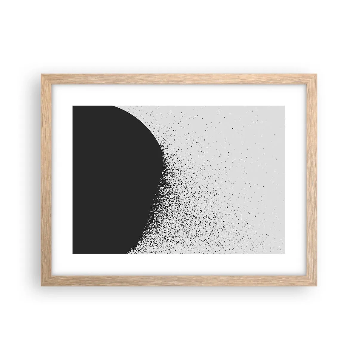 Een poster in een licht eiken lijst - Beweging van moleculen - 40x30 cm