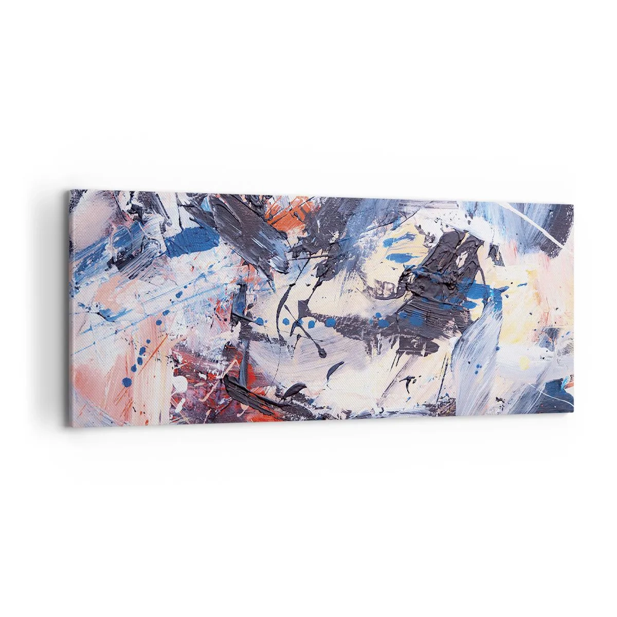 Schilderen op canvas - Gekke dans van abstractie - 100x40 cm