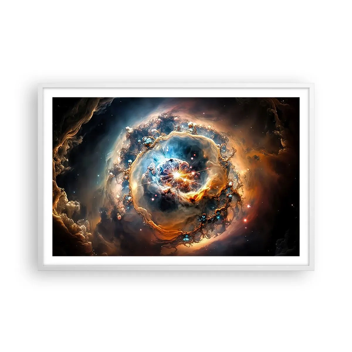 Poster in een witte lijst - Begin - 91x61 cm