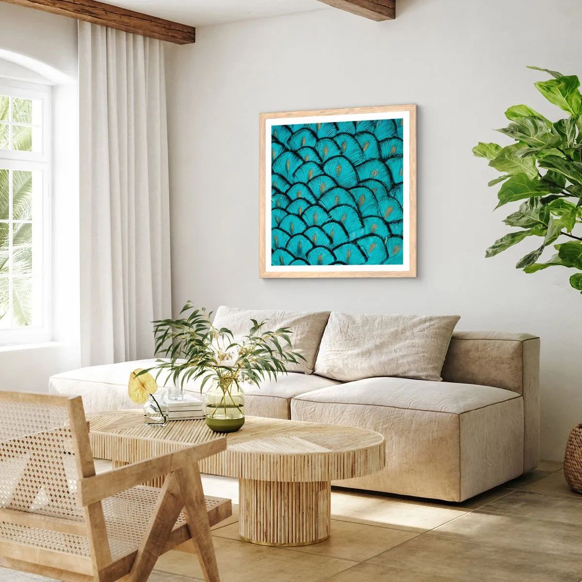 Een poster in een licht eiken lijst - Het grote verengala - 30x30 cm