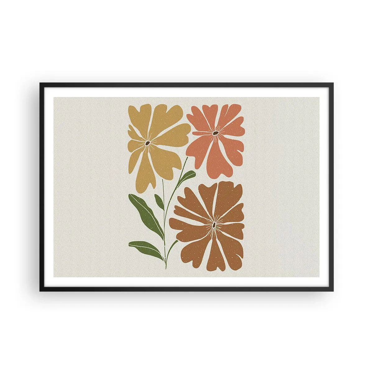 Poster in een zwarte lijst - Natuur en geometrie - 100x70 cm