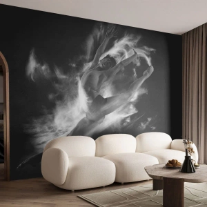 Fotobehang Premium Canvas - Vast tijdens de vlucht - Danser, Ballet, Cultuur - 150x105 cm