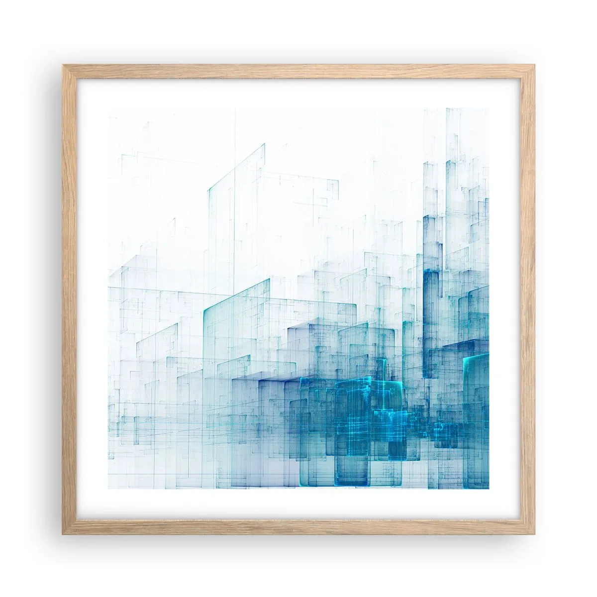 Een poster in een licht eiken lijst - Hoe ruimte geworden is - 50x50 cm