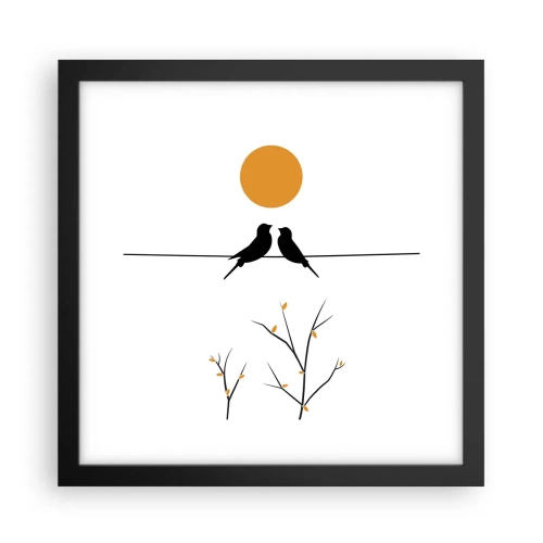 Poster in een zwarte lijst - Nachtegalen avond - 30x30 cm