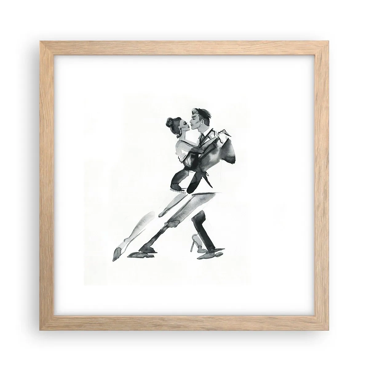 Een poster in een licht eiken lijst - In één slag - 30x30 cm