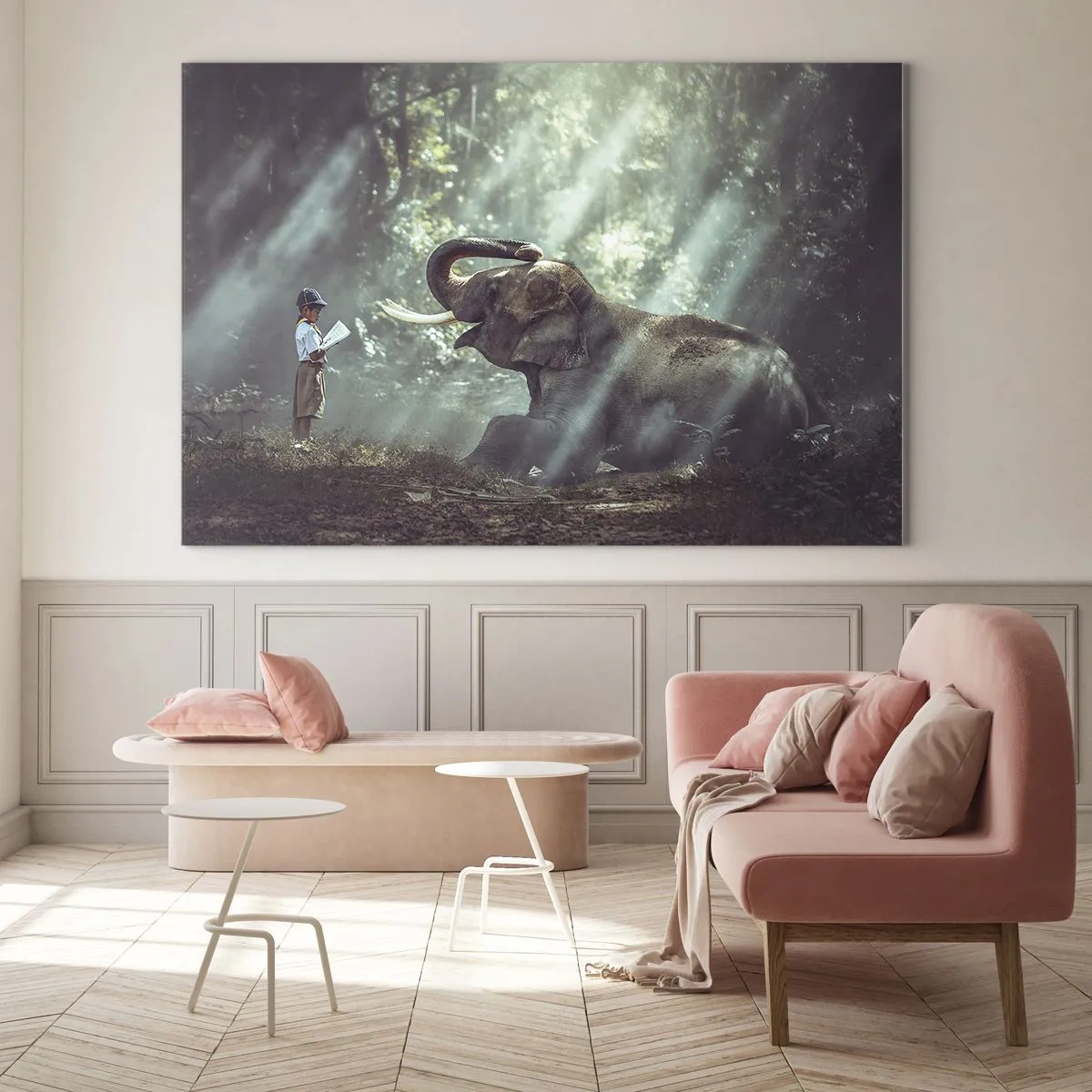 Schilderen op glas - En luister hier eens naar... - 100x70 cm