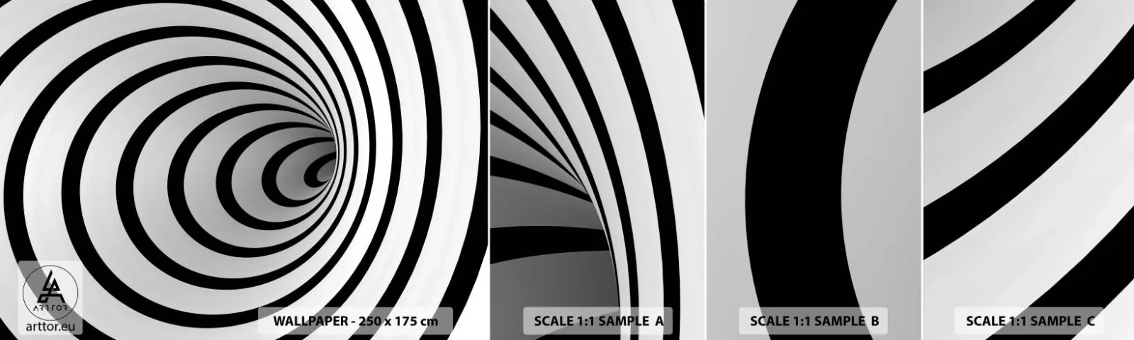 Fotobehang Staaltje Standard Eco - Kun jij er ook niet tegen? - Abstractie, 3D, Draaikolk - 100x30 cm