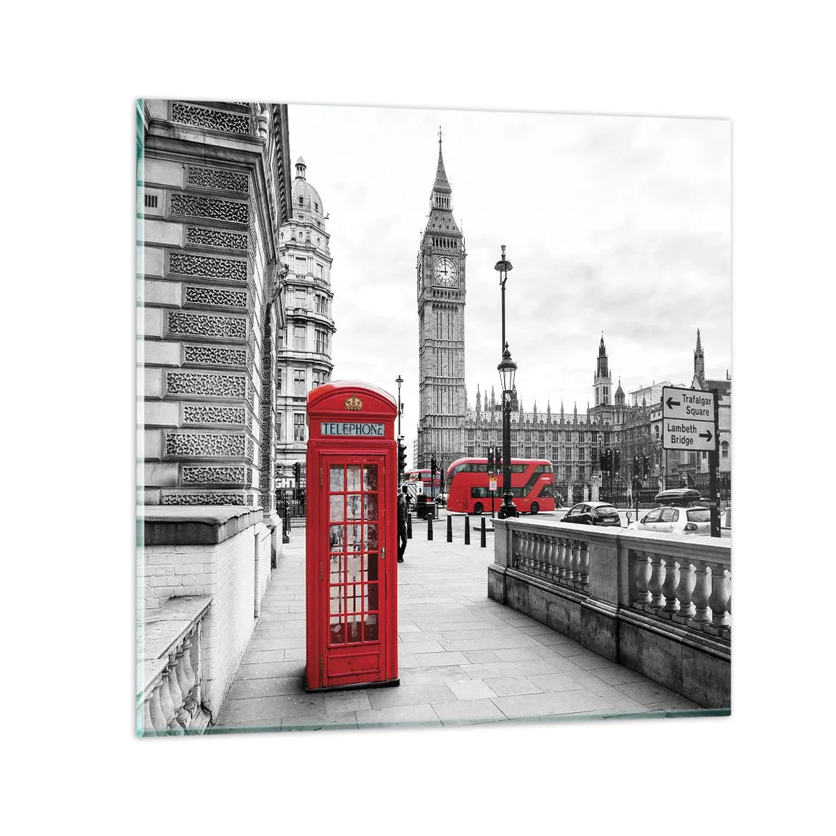 Schilderen op glas - Londen, zonder twijfel - 30x30 cm
