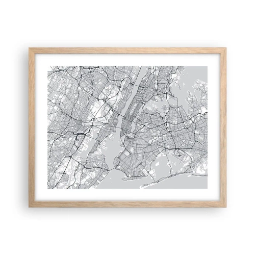 Een poster in een licht eiken lijst - De anatomie van een metropool - 50x40 cm