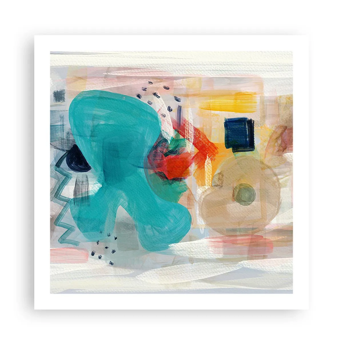 Poster - Kleurrijk spel - 60x60 cm