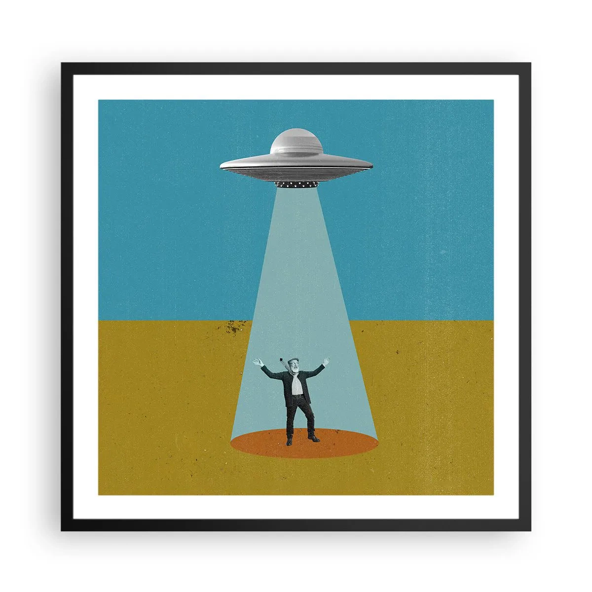 Poster in een zwarte lijst - Een nauwe ontmoeting - 60x60 cm