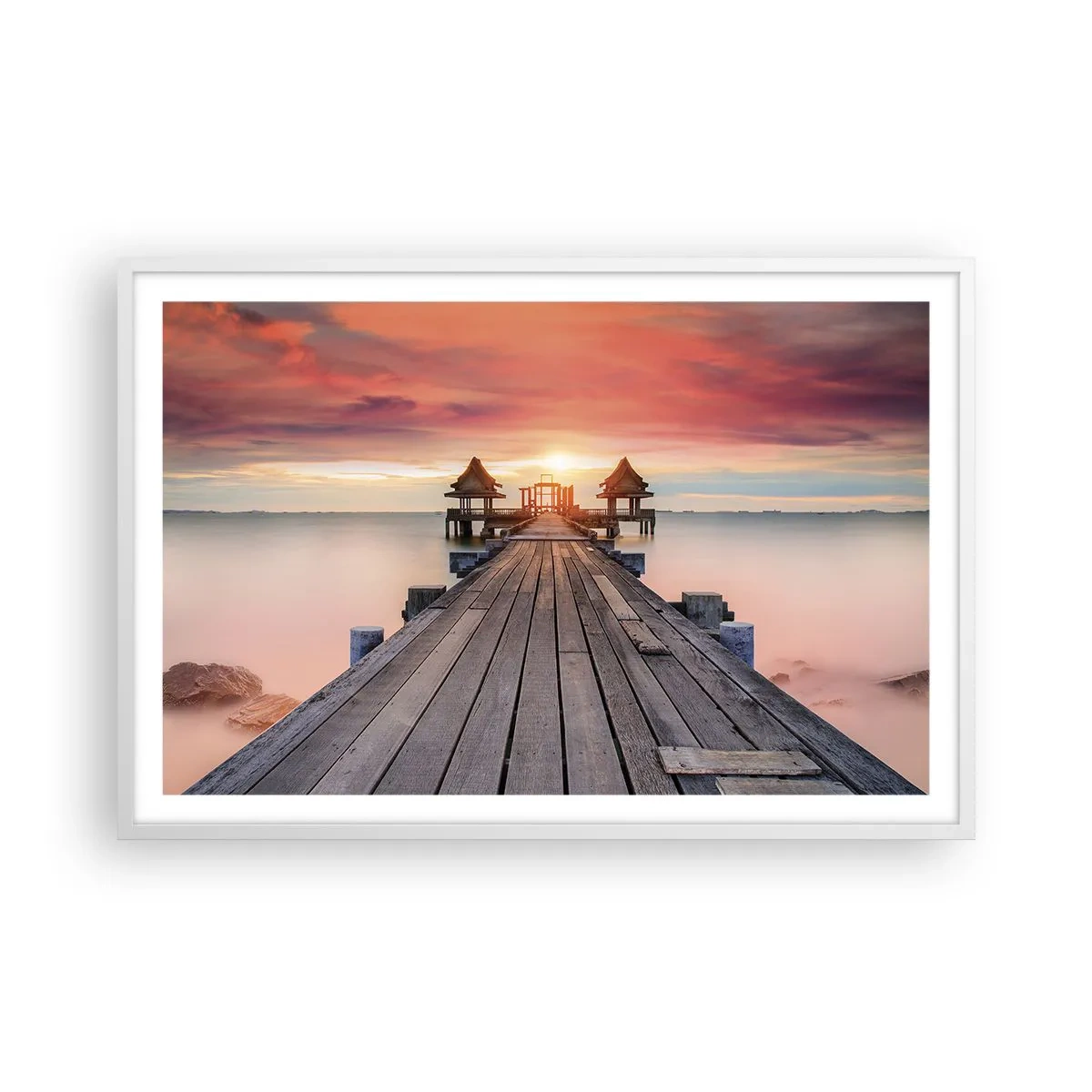 Poster in een witte lijst - West in het Oosten - 91x61 cm