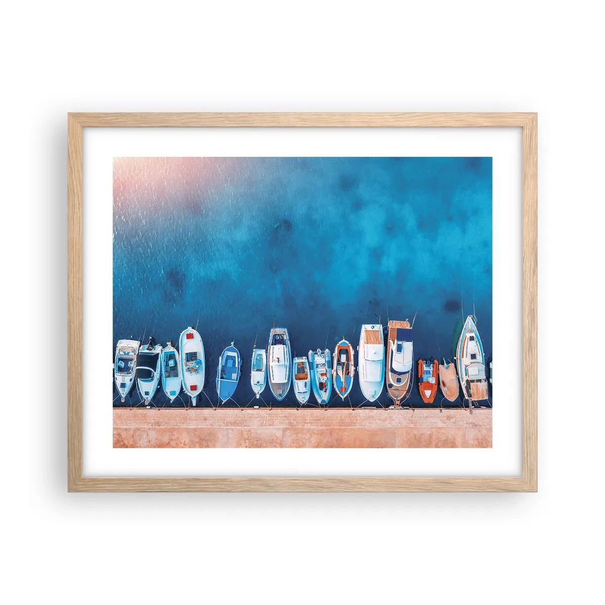 Een poster in een licht eiken lijst - In één rij - 50x40 cm