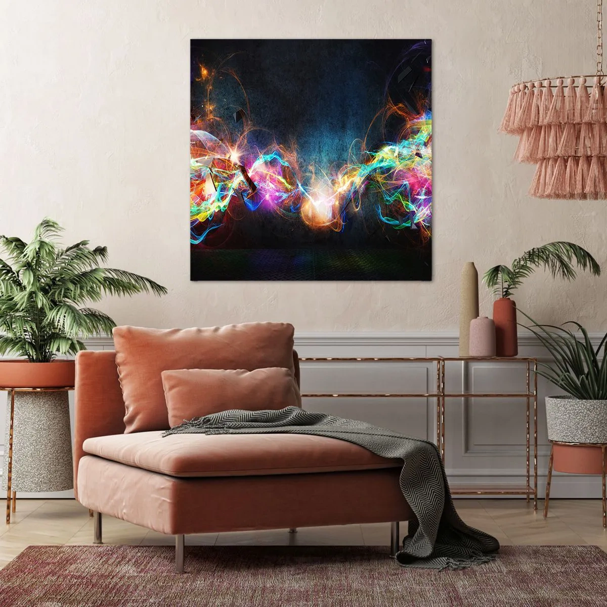 Schilderen op canvas - Met vreugde tegen het donker - 60x60 cm