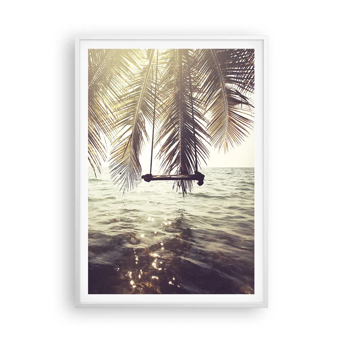 Poster in een witte lijst - Je kunt naar believen in de wolken slingeren - 70x100 cm