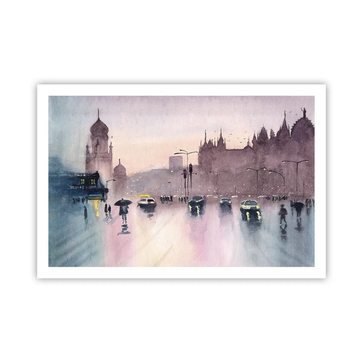 Poster - In de regenachtige nevel - 91x61 cm