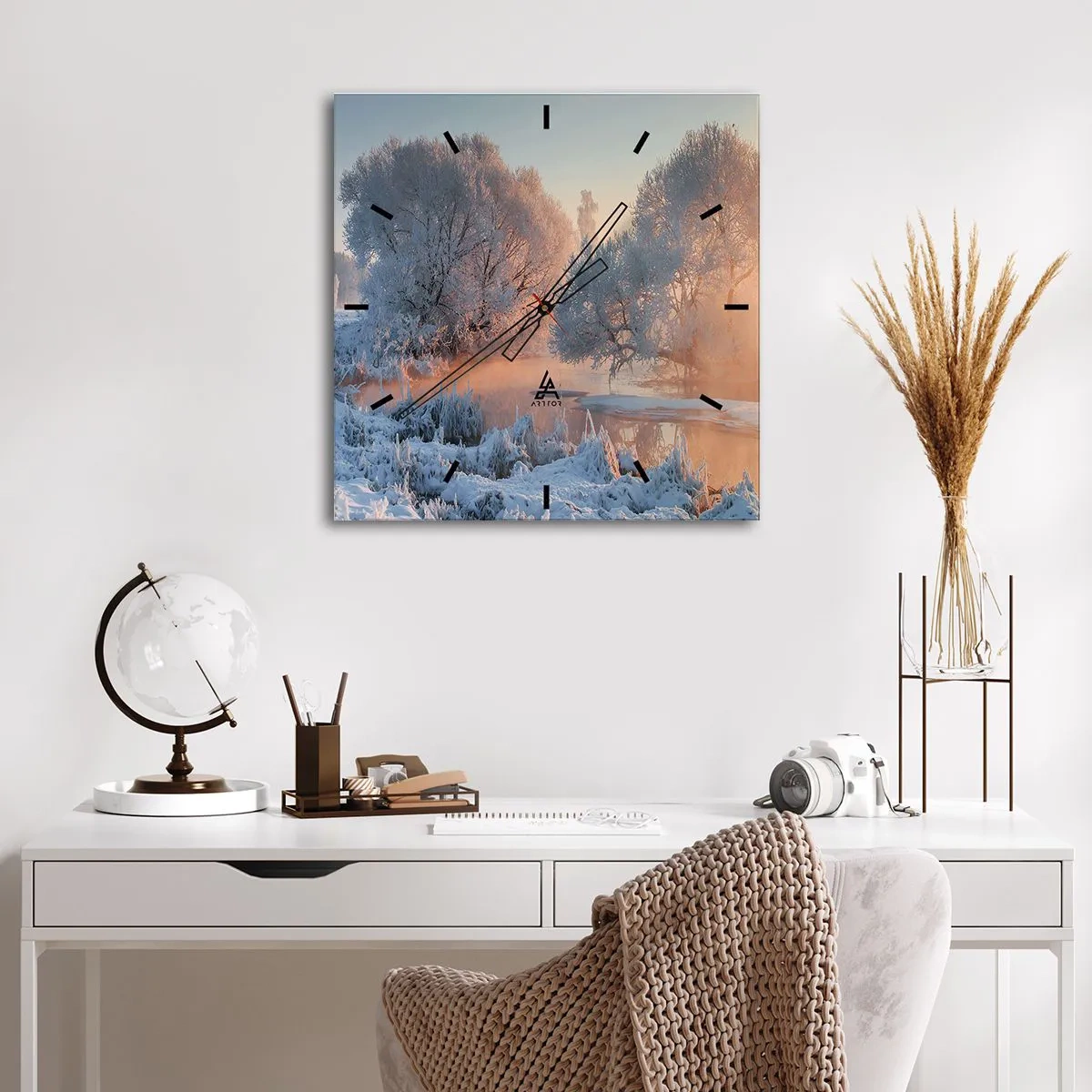 Wandklok - Klok - Alles in het kristal schijnt in de zon - 40x40 cm